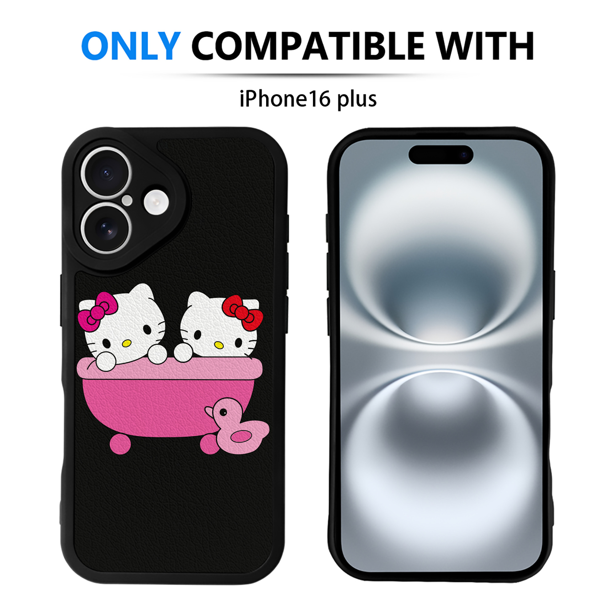 （画像用） Hello Kitty ハローキティ 【iPhone 16シリーズ対応】シリコンスマホケース（レザー調） 材質：シリコン